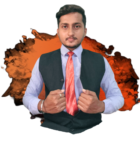 A man in a alice blue shirt with a thinking expression